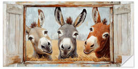 Wandsticker Drei süße Eselchen - Pineapple Licensing