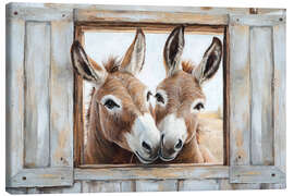 Leinwandbild Verliebte Esel - Pineapple Licensing
