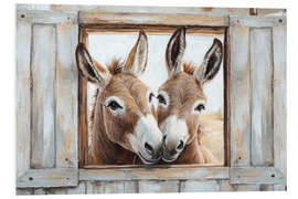 Hartschaumbild Verliebte Esel