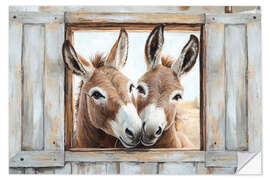 Wandsticker Verliebte Esel