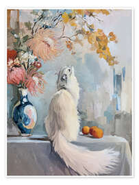 Wandbild Stille Blütenblätter, sanfte Pfoten - DejaReve