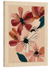 Holzbild Blush and Wine Blossoms I - Branka Kodžoman