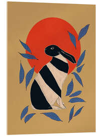 Acrylglasbild Gestreiftes Kaninchen unter roter Sonne - Branka Kodžoman