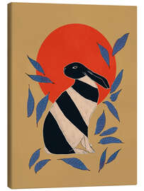 Leinwandbild Gestreiftes Kaninchen unter roter Sonne - Branka Kodžoman