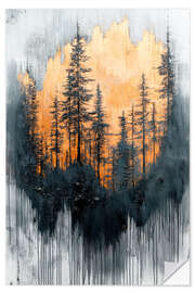 Wandsticker Waldimpression bei Sonnenaufgang