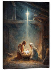 Leinwandbild Weihnachtsmotiv mit Krippe - TAlex