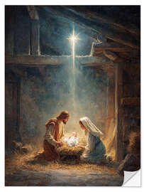 Wandsticker Weihnachtsmotiv mit Krippe