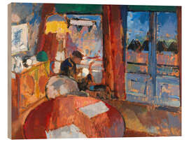 Holzbild Innenausstattung mit Stickerei - Rik Wouters