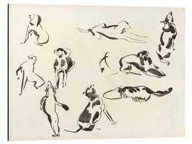 Aluminium print Nine Studies of a Dog - Vintage Sketchbook, 1915 - Rik Wouters