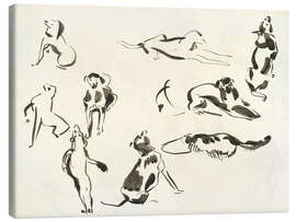 Leinwandbild Neun Studien eines Hundes - Vintage-Skizzenbuch, 1915 - Rik Wouters