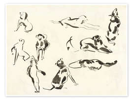 Wandbild Neun Studien eines Hundes - Vintage-Skizzenbuch, 1915 - Rik Wouters