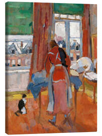 Leinwandbild Bügeln mit Katze - Rik Wouters