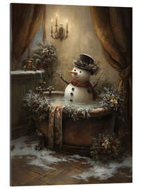 Gallery Print Weihnachtsschneemann in der Badewanne