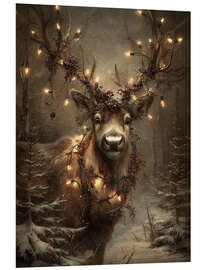 Hartschaumbild Rentiere in Weihnachtsgirlanden - Olga Telnova