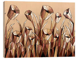 Holzbild Terracotta Flowers - Maria Tuzhilkina