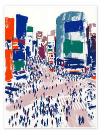 Wandbild Tokio, Shibuya Kreuzung - Peter Roder
