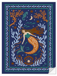 Wandsticker Meerjungfrau Folklore