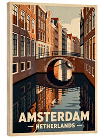 Holzbild Amsterdam Reisekunst
