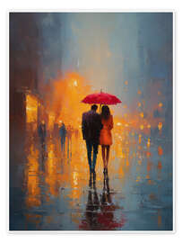 Poster Zweisamkeit im Regenlicht - artill
