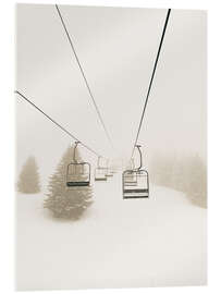 Acrylglasbild Skilift im Nebel - Ohkimiko