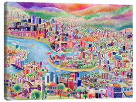 Leinwandbild Happy City