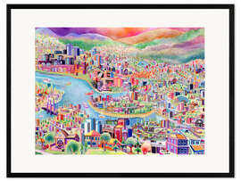 Gerahmter Kunstdruck Happy City