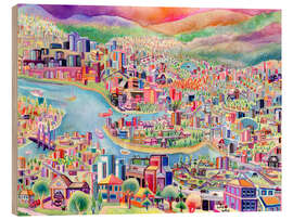Holzbild Happy City