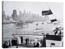 Leinwandbild Historisches New York: Manhattan mit Fährbooten, 1932 - Christian Müringer