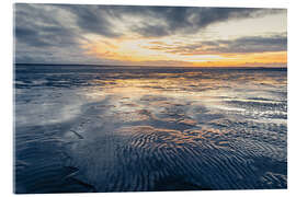 Acrylglasbild Sonnenuntergang über der Nordsee