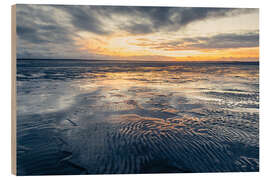 Stampa su legno Sunset over the North Sea