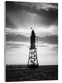 Holzbild Leuchtturm Obereversand an der Nordsee - Nils Steiner