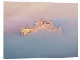 Acrylglasbild Elbphilharmonie Hamburg im Nebel - Nils Steiner