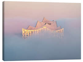 Leinwandbild Elbphilharmonie Hamburg im Nebel - Nils Steiner