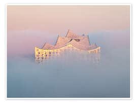 Wandbild Elbphilharmonie Hamburg im Nebel - Nils Steiner