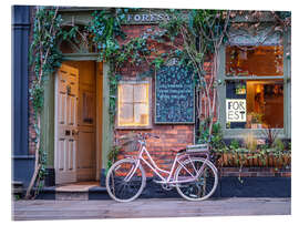 Acrylglasbild Fahrrad vor einem Café - Assaf Frank