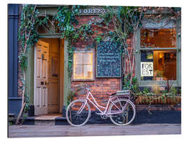 Aluminium print Bicycle outside a cafe - Assaf Frank