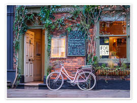 Wandbild Fahrrad vor einem Café - Assaf Frank