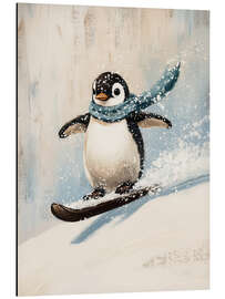 Magnettafel Niedlicher Pinguin mit Snowboard