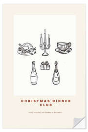 Sticker mural Christmas Dinner Club - treechild