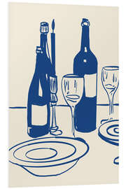 Hartschaumbild Abendessen und Wein