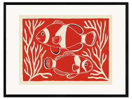 Gerahmter Kunstdruck Rote Clownfische