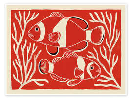 Poster Rote Clownfische