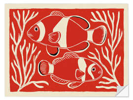 Wandsticker Rote Clownfische