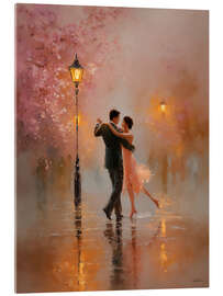 Acrylglasbild Tanz unter Kirschblüten