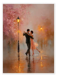 Poster Tanz unter Kirschblüten
