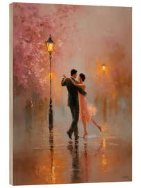 Holzbild Tanz unter Kirschblüten