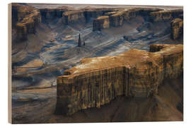 Holzbild Wüstenlandschaft in Utah nach dem Regen - Martin Podt