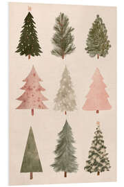 Hartschaumbild Wunderschöne Weihnachtsbäume