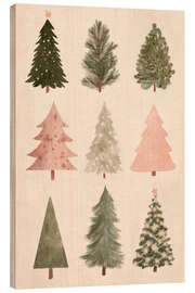 Holzbild Wunderschöne Weihnachtsbäume