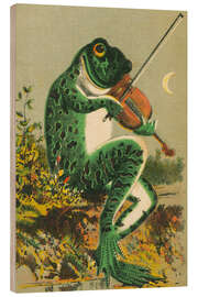 Holzbild Der Frosch und die Geige